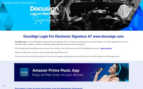 DocuSign Login for Electronic Signature at www.docusign.com