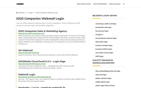 2020 Companies Webmail Login | Allgemeine ... - Logines.de