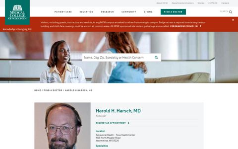 Harold H Harsch, MD | Medical College of Wisconsin
