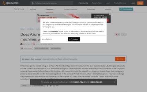 Does Azure AD Hybrid allow users to login to AD machines ...