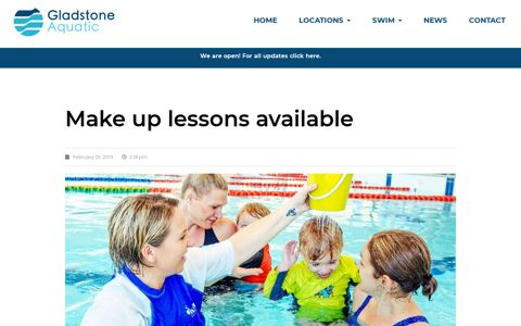 Make up lessons available - Gladstone Aquatic Centre