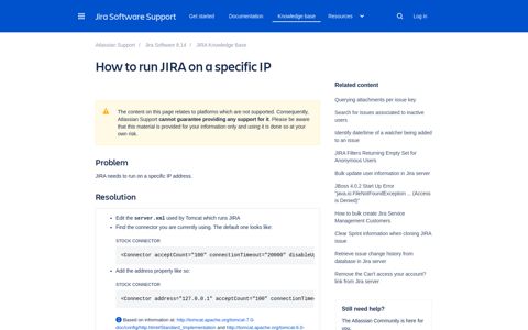 How to run JIRA on a specific IP | Jira | Atlassian Documentation