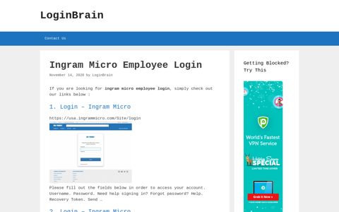 Ingram Micro Employee Login - Ingram Micro - LoginBrain
