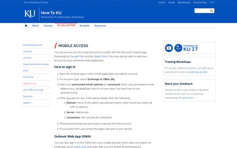 Mobile Access | How To KU
