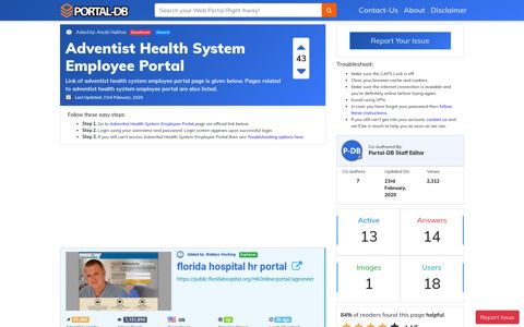 Adventist Health System Employee Portal