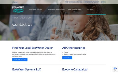 Contact Our Experts | EcoWater - Ecowater Systems