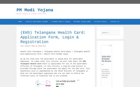 (EHS) Telangana Health Card: Application Form, Login ...