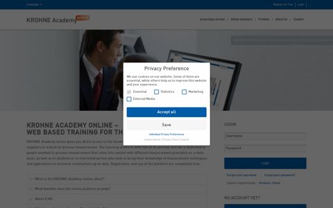 KROHNE Academy online – Web Based Training | eLearning