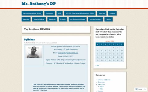 HTMMA | Mr. Anthony's DP