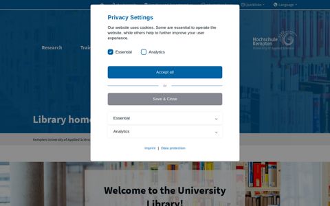 Library homepage - Hochschule Kempten
