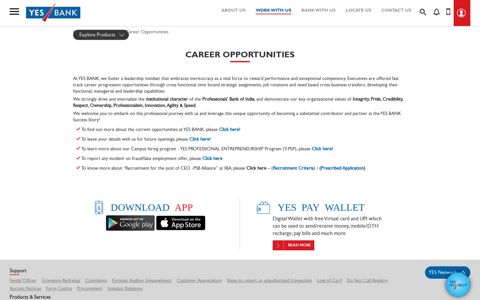 Careers, Recruitment, Jobs, Vacancies - YES BANK
