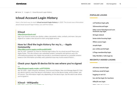 Icloud Account Login History ❤️ One Click Access - iLoveLogin