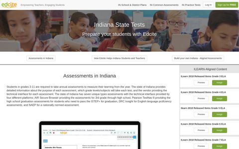 Indiana ILearn Practice Tests | Edcite