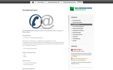 Kundenservice | GELSENWASSER Energienetze GmbH