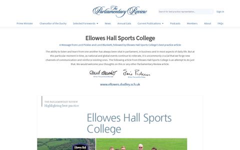 Ellowes Hall Sports College - The Parliamentary Review