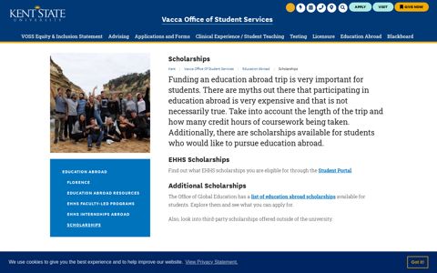 EHHS Scholarships - Kent State University