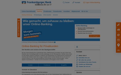 Online-Banking für Privatkunden - Frankenberger Bank