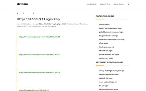 Https 192.168 O 1 Login Php ❤️ One Click Access - iLoveLogin