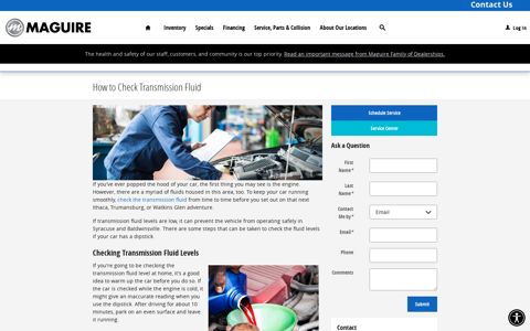 How to Check Transmission Fluid Syracuse NY | Maguire ...