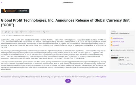 Global Profit Technologies, Inc. Announces Release of Global ...