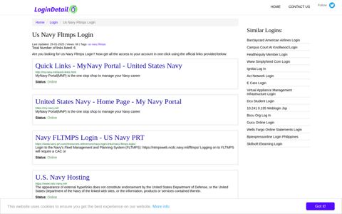 Us Navy Fltmps Login Quick Links - MyNavy Portal - United ...
