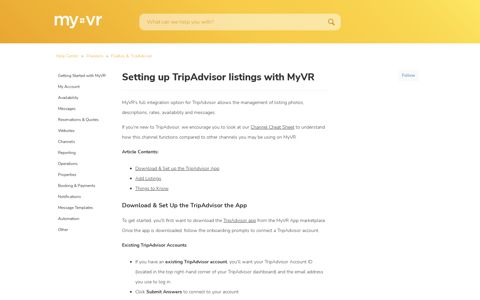 Setting up TripAdvisor listings with MyVR – Help Center
