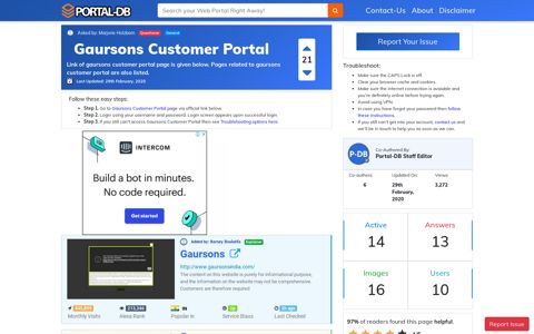 Gaursons Customer Portal
