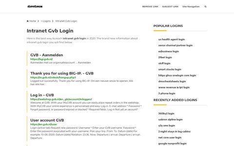 Intranet Gvb Login ❤️ One Click Access - iLoveLogin