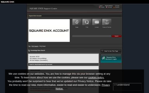 Square Enix Account - Square Enix Support Centre