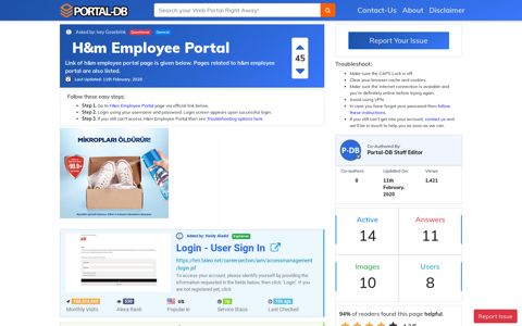 H&m Employee Portal