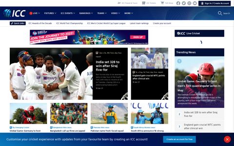 Live Cricket Scores & News International Cricket Council
