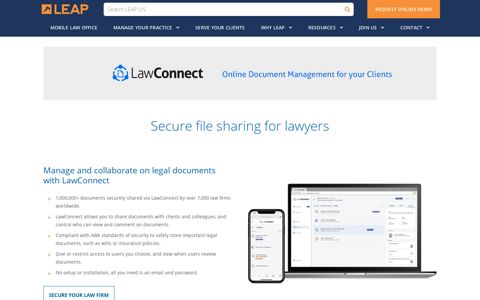 Secure File Sharing for Lawyers - LawConnect | LEAP US