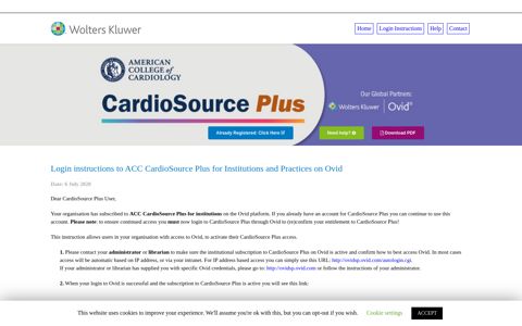 ACC CardioSource Plus- Login instructions for Institutions and ...