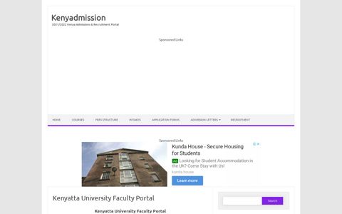Kenyatta University Faculty Portal - Kenyadmission
