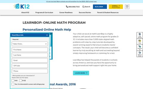 LearnBop: Online Math Program - K12.com