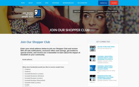 Join Our Shopper Club - Goodwill Industries