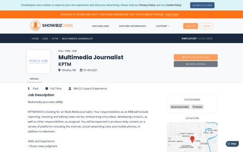 Multimedia Journalist Job - KPTM - Omaha | ShowbizJobs