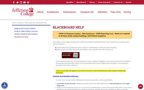 Blackboard Help | Jefferson College