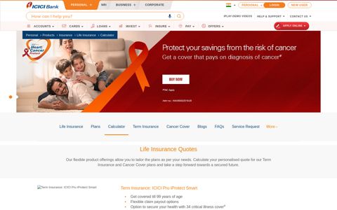Life Insurance Quotes - Get Life & Term Insurance ... - ICICI Bank