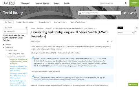 Connecting and Configuring an EX Series Switch (J-Web ...
