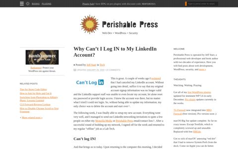 Why Can't I Login to My LinkedIn Account? | Perishable Press