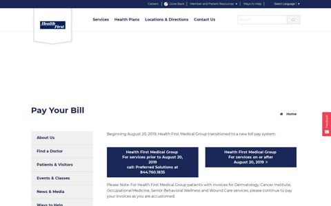 Pay My Bill - Health First