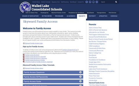 Skyward Family Access - Parents - Walled Lake Consolidated ...