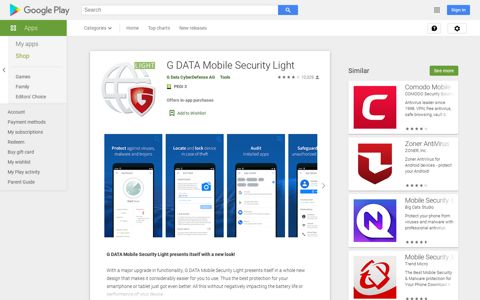 G DATA Mobile Security Light - Apps on Google Play
