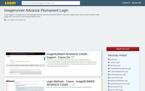 Imagerunner Advance Permanent Login | Accedi Imagerunner ...
