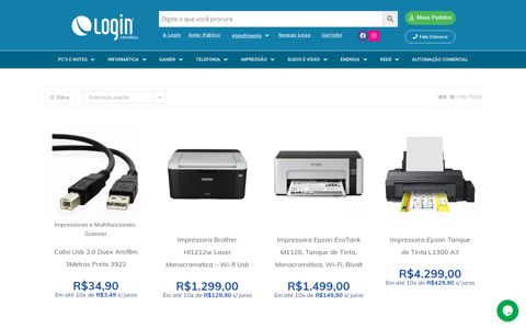 Impressoras e Multifuncionais – Login Informática