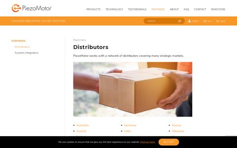 Distributors - PiezoMotor