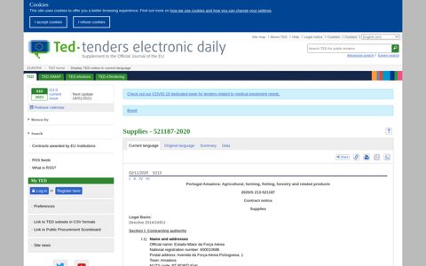 Supplies - 521187-2020 - TED Tenders Electronic Daily