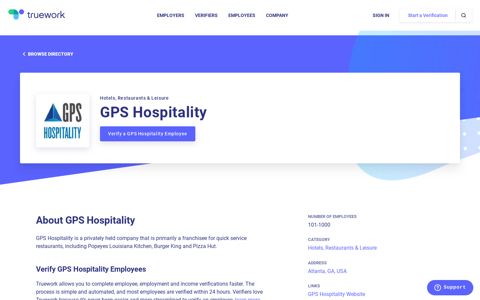 Employment Verification for GPS Hospitality | Truework