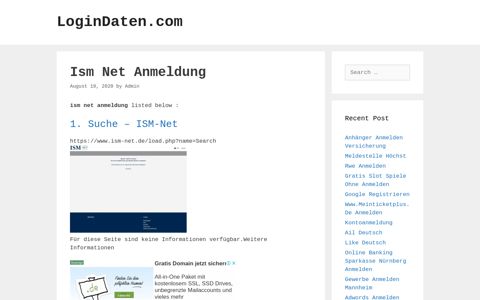 Ism Net - Suche - Ism-Net - LoginDaten.com